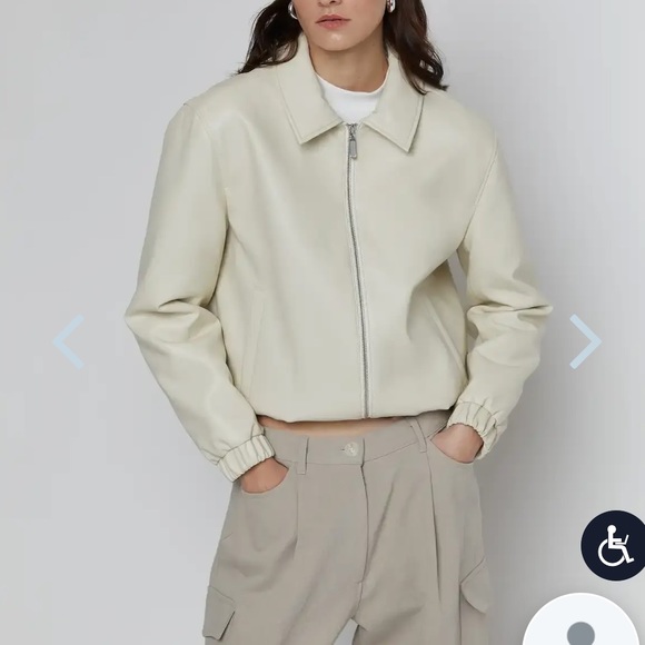 Oak & Fort Vegan Leather Bomber - Picture 4 of 7